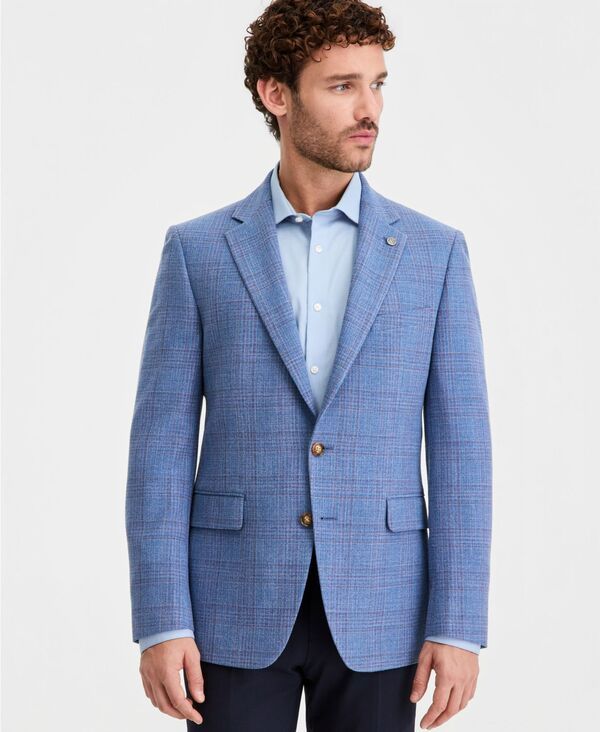 テッドベーカー メンズ アウター ジャケット・ブルゾン ブレザー Ted Baker Mens Blue Plaid ModernFit Blazer BLUE ブルー