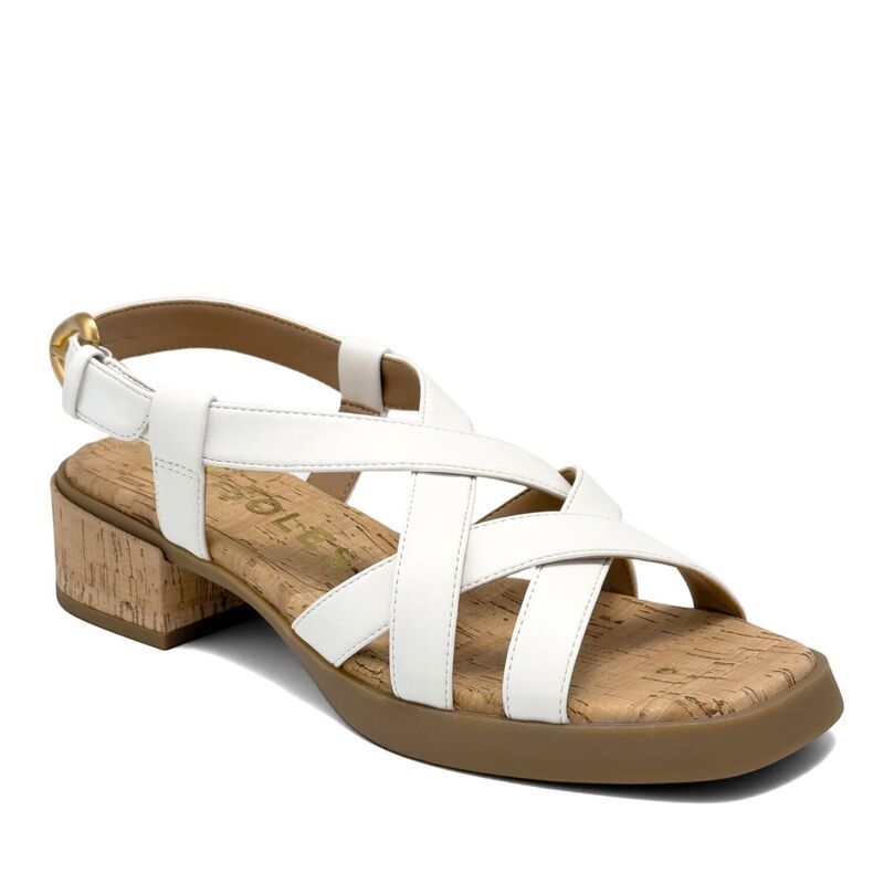 エアロソールズ レディース シューズ パンプス サンダル ヒール Aerosoles Daily Womens Low Heeled Slingback Sandals Bright White ホワ