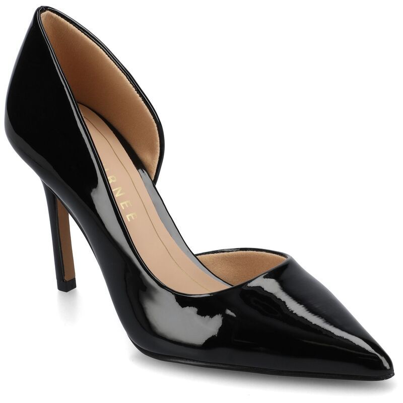 ジャーニー レディース シューズ パンプス ヒール Journee Blanca Womens Pointed Toe Stiletto Heel Pumps Patent Black ブラック