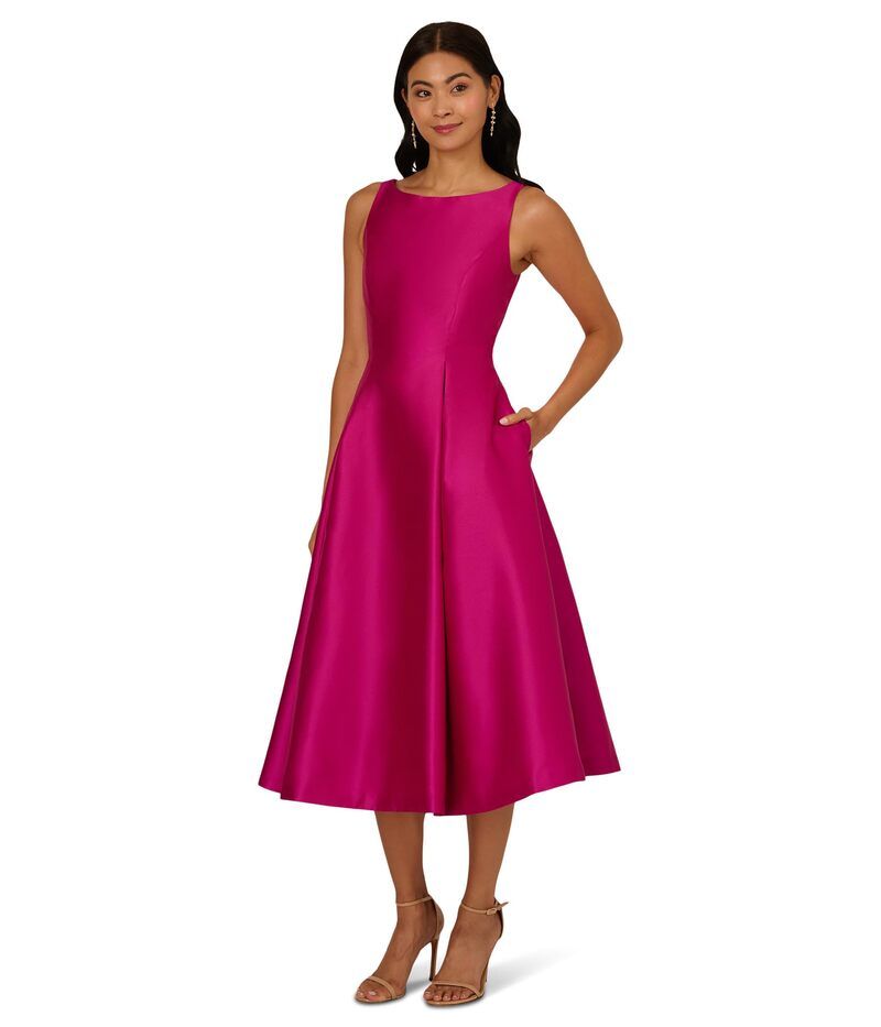 アドリアナ パペル レディース トップス ワンピース ノースリーブ Adrianna Papell Sleeveless Tea Length Dress Hot Orchid