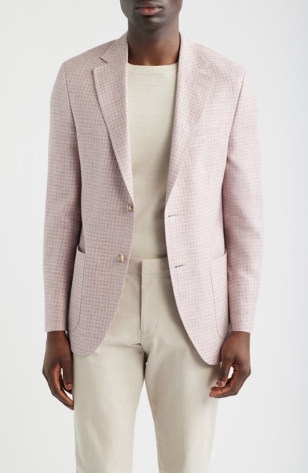 ピーター・ミラー メンズ アウター ジャケット・ブルゾン コート リネン Peter Millar Hyperlight Soft Pink Check Linen Blend Sport Coat