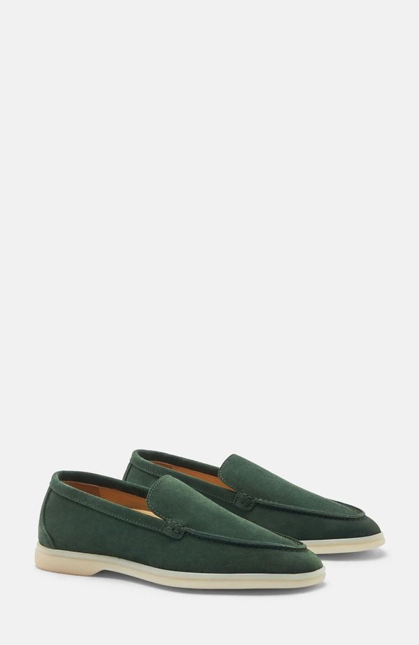 スカロッソ レディース シューズ スリッポン・ローファー SCAROSSO Ludovica Loafers Green Suede グリーン
