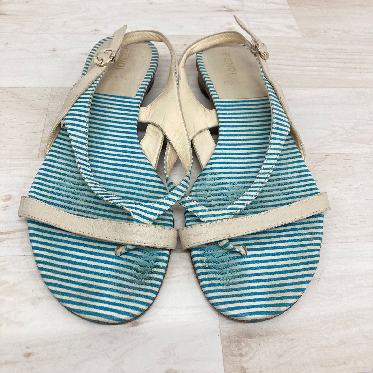 FENDI/フェンディ サンダル レディース 38(24cm相当) ストライプ 