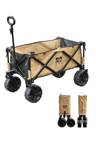 WAQ キャリーワゴン【 大型タイヤ 】自立収納 コンパクト 耐荷重150kg ワンタッチ収束式 106L 大容量 折り畳み アウトドアワゴン キャリーカート キャンプカート 軽量 4輪 特大 タイヤ キャンプ WAQ★ 811dcb0e