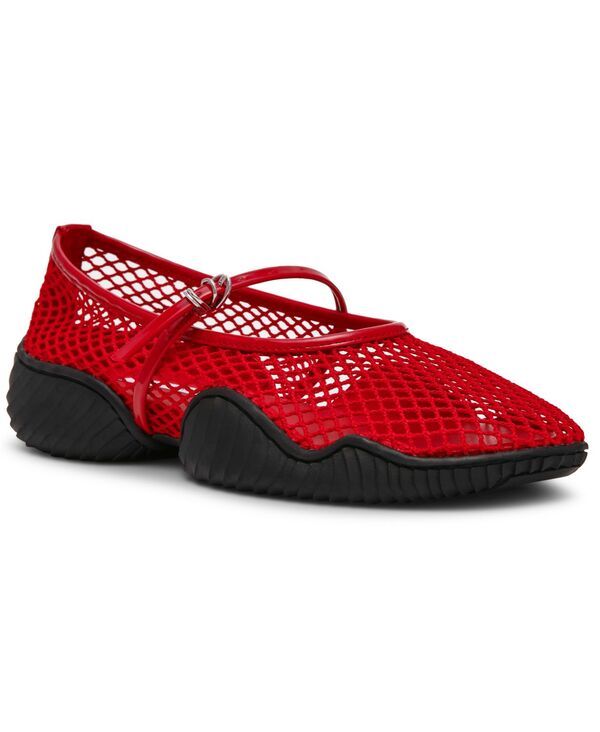 スティーブ マデン レディース シューズ スニーカー メッシュ Steve Madden Womens Vickee Mesh MaryJane Sneakerina Flats Red Mesh レ