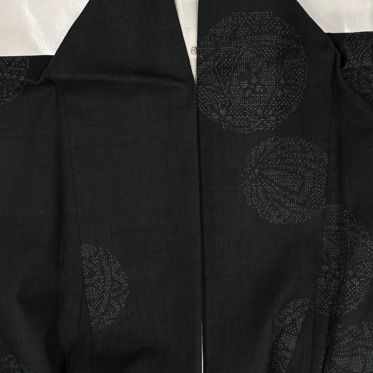 美品】 結城紬 身丈168.5cm 裄丈69.5cm L 袷 本場結城紬 奥順 証紙 鞠