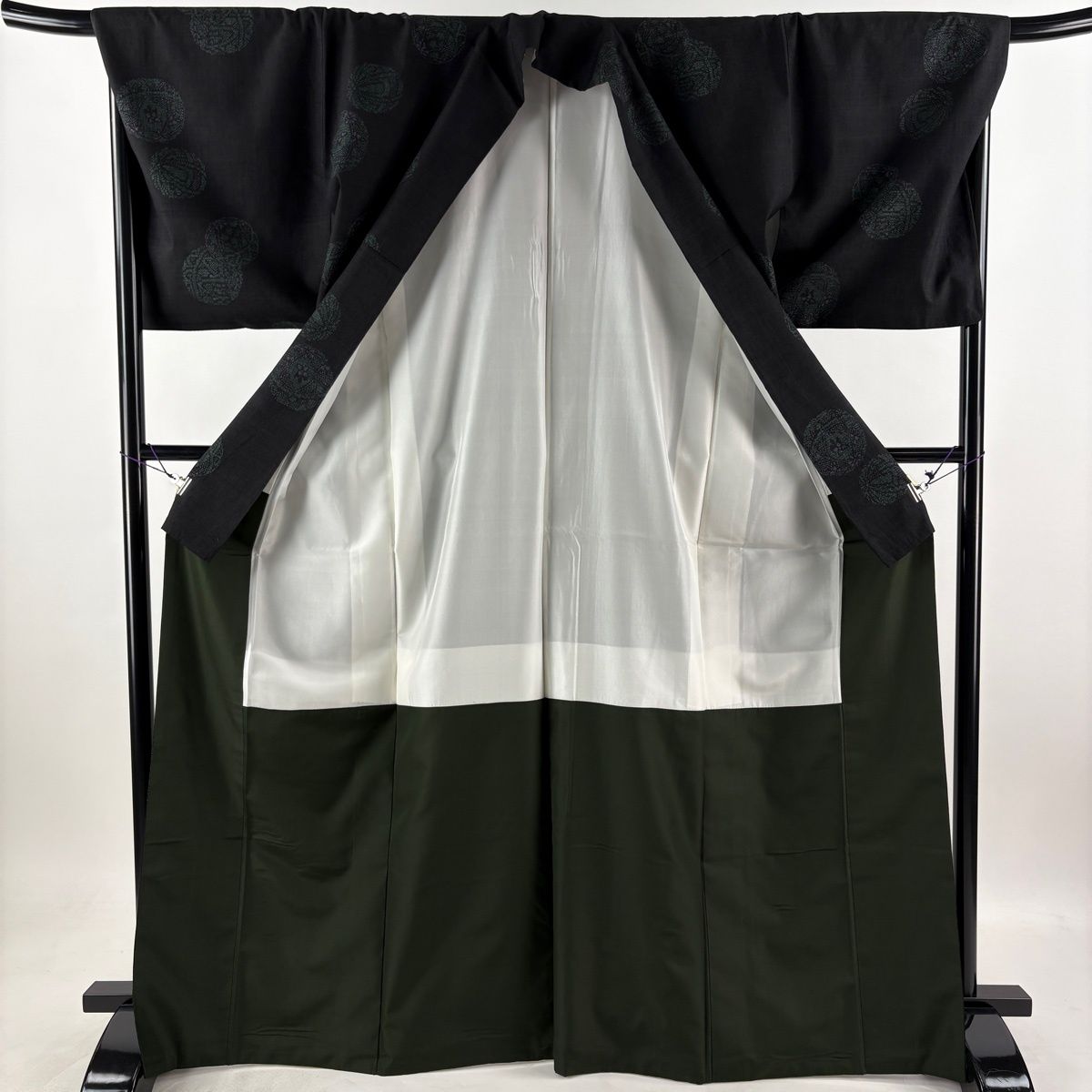 美品】 結城紬 身丈168.5cm 裄丈69.5cm L 袷 本場結城紬 奥順 証紙 鞠 