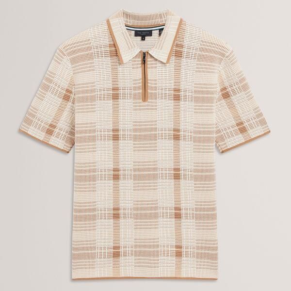テッドベーカー メンズ トップス ポロシャツ Ted Baker MensS Check Short Sleeve Polo ShirtAUPE トープ