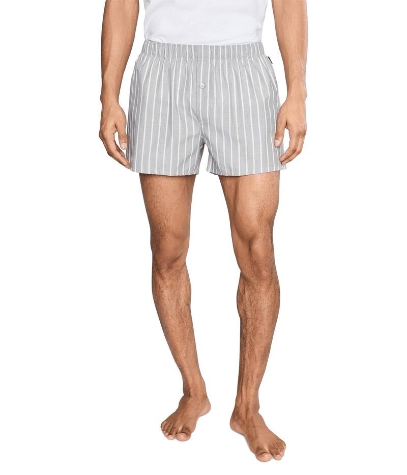 ハンロ メンズ アンダーウェア ボクサーパンツ Hanro Fancy Woven Boxer Denim Stripe デニム