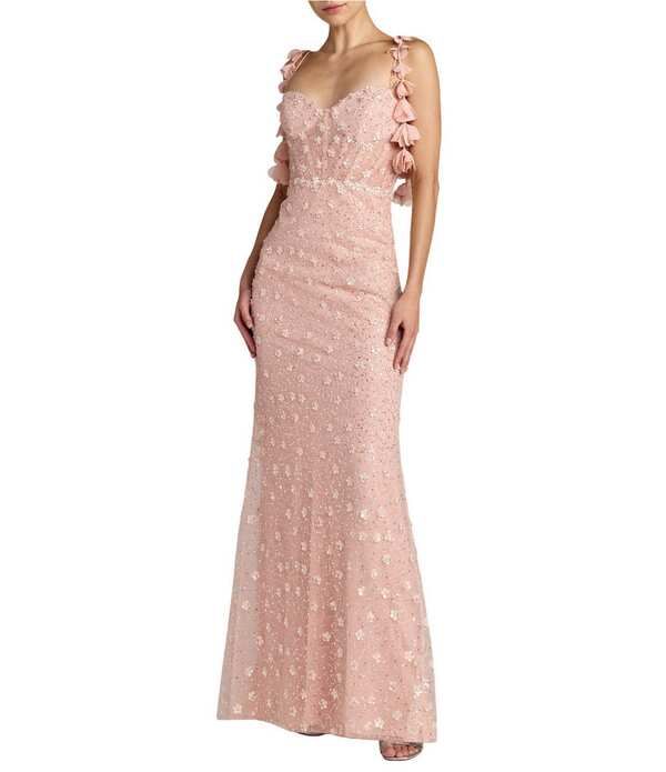 マックダガル レディース トップス ワンピース フラワー柄 メッシュ スパンコール ノースリーブ フラワー Mac Duggal Sleevelessequin Mesh Embellished Fl