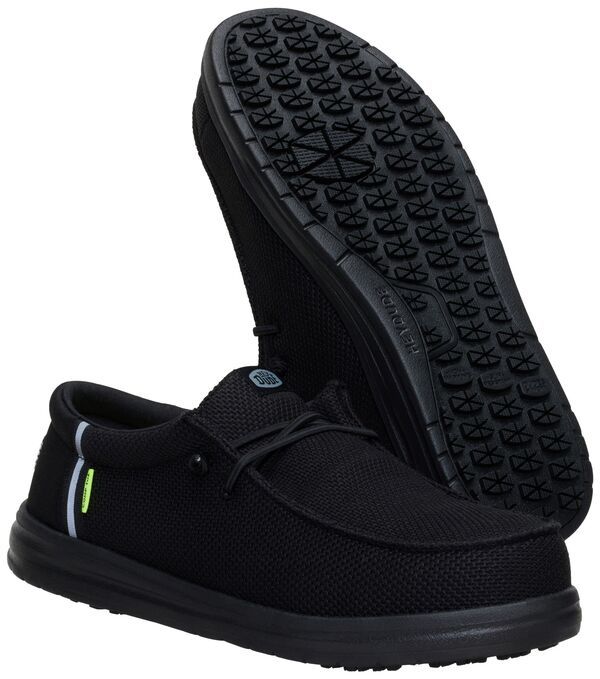 ヘイデュード メンズ シューズ スニーカー Hey Dude Mens Wally Work Composite Toe Shoes Black ブラック