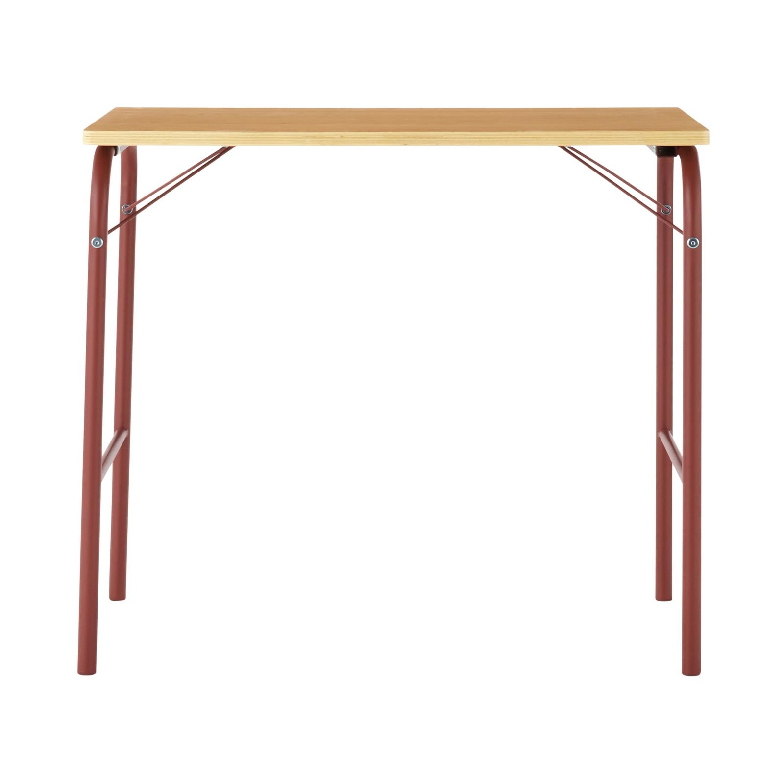 無印良品 スチールパイプテーブル エンジ 幅80×奥行50×高さ70cm 折りたたみ式 83755836ｍａ