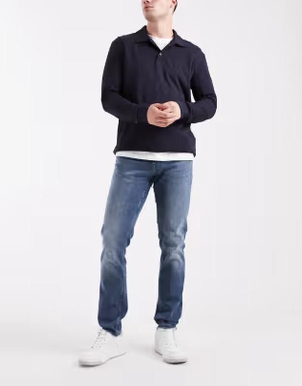 オンリーアンドサンズ メンズ ボトムス デニムパンツ スリムフィット ジーンズ Only Sons Loom slim fit jeans gray wash Dark Blue Denim デニム