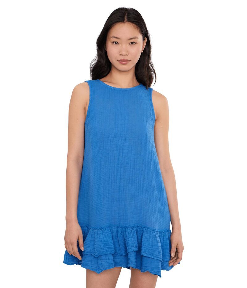 マイケルスターズ レディース トップス ワンピース フリル ミニ Michael Stars Dhaliah Ruffle Mini Dress Blue Ribbon ブルー