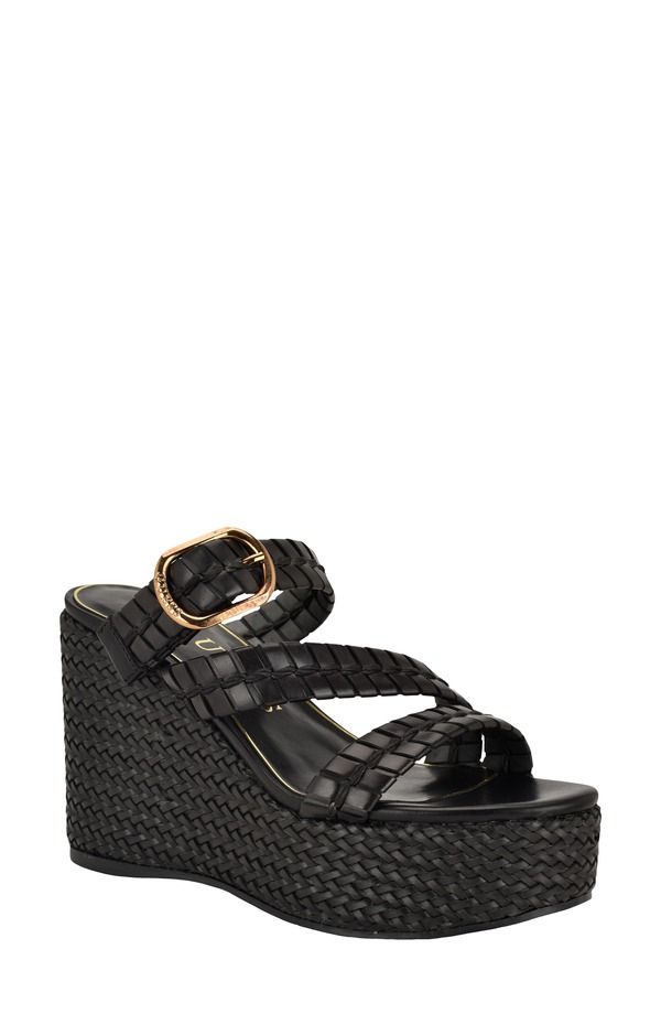 ゲス レディース シューズ ヒール プラットフォーム サンダル GUESS Evana Platform Wedge Sandal Black 001 ブラック