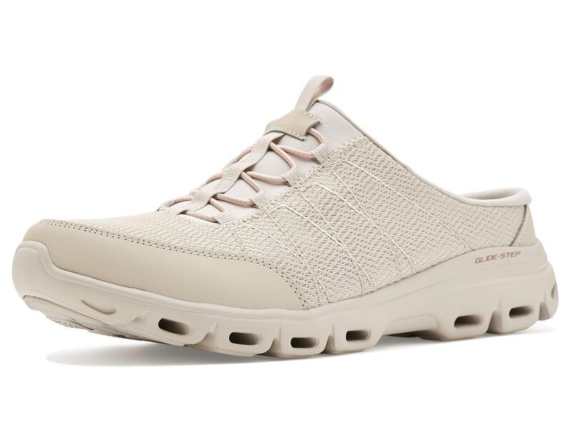 スケッチャーズ レディース シューズ スニーカー Skechers Glide Step Comfort Mule Taupe トープ