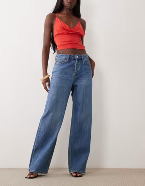 グッドアメリカン レディース ボトムス デニムパンツ ワイドレッグ ヴィンテージ ハイウエスト ジーンズ Good American vintage high waist wide leg jeans