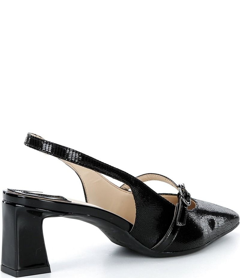 アレックスマリー レディース シューズ ヒール Alex Marie Blair Lizard Embossed Mary Jane Slingback Pumps Black ブラック