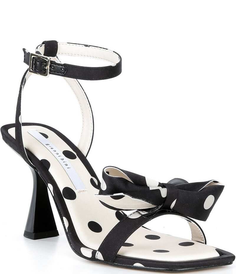 ジャンビニ レディース シューズ ヒール ドット柄 ドット サンダル サテン Gianni Bini Ransley Polka Dot Satin Bow Square Toe Dressandal