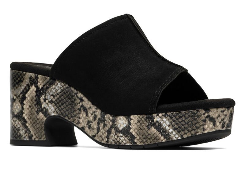クラークス レディース シューズ ヒール Clarks Nerisa Vine Black Interest Leather ブラック