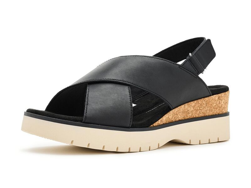 クラークス レディース シューズ ヒール Clarks Diaz Cross Black Leather ブラック