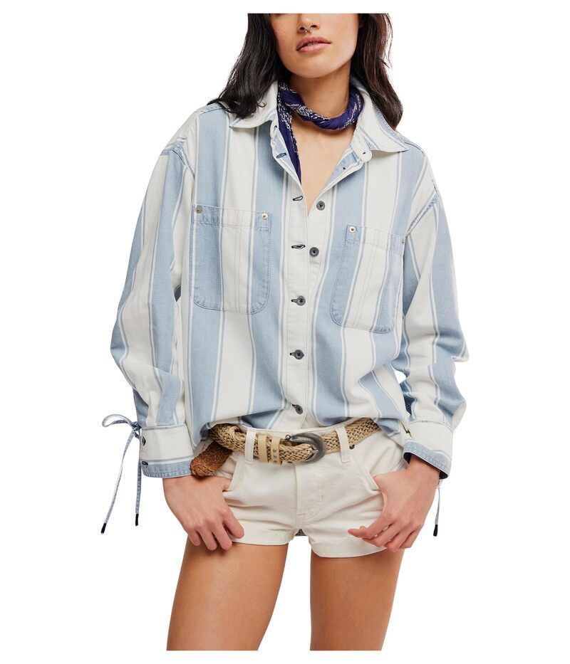 フリーピープル レディース トップス シャツ Free People Crossroadstriped Shirt Indigo Combo インディゴ
