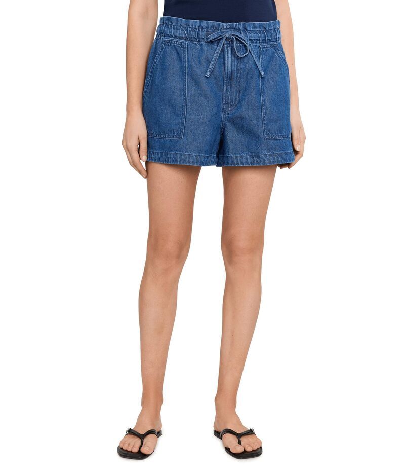 メイドウェル レディース ボトムス ハーフパンツ・ショーツ ショートパンツ デニム Madewell Utility Airy Denim PullOn Shorts Marina Blue ブルー
