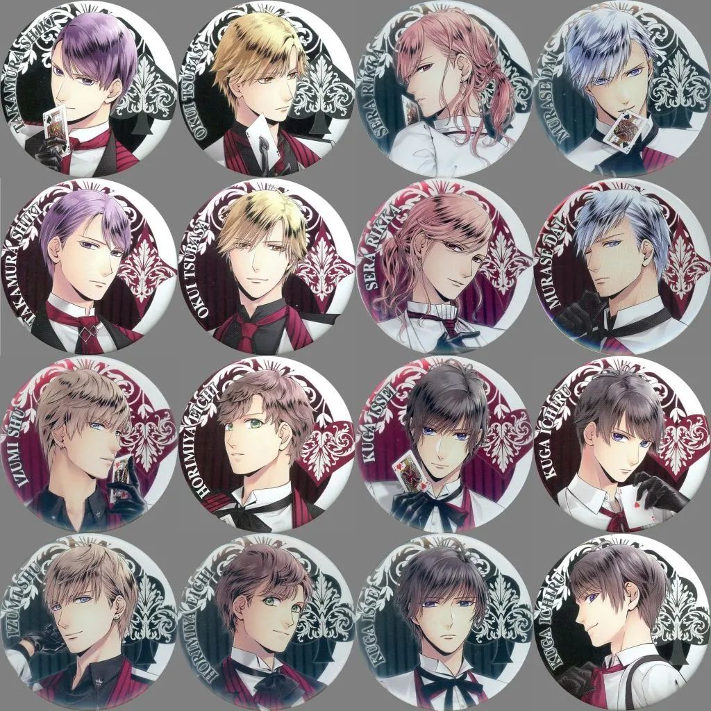 【中古】バッジ・ピンズ 全16種セット 「ツキノ芸能プロダクション キャラバッジコレクション(CARDSシリーズ) SQ」 ツキプロ総本店グッズ