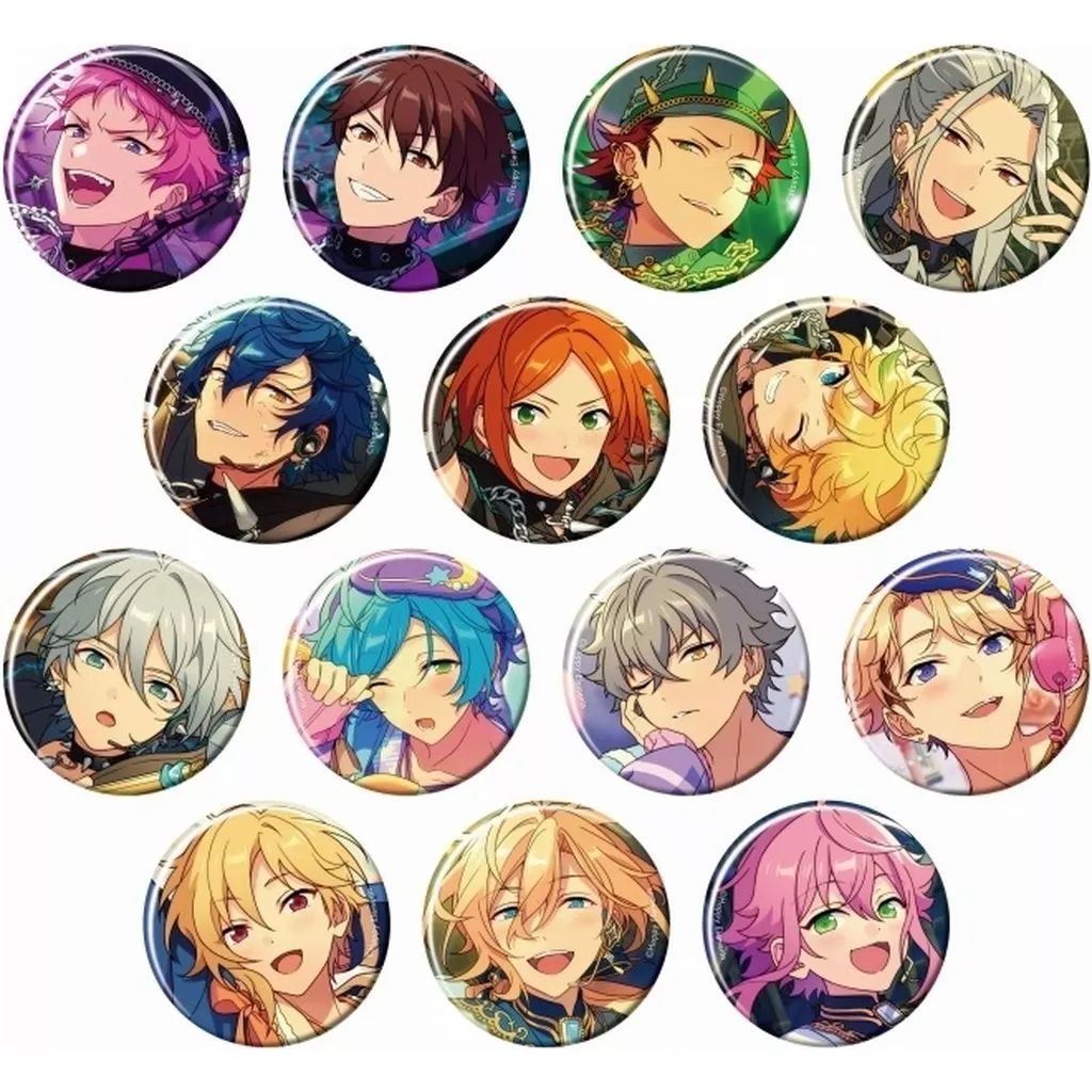 【中古】バッジ・ビンズ 全14種セット 「あんさんぶるスターズ!! コレクション缶バッジ[2024 Oct.]-Idol Side-」
