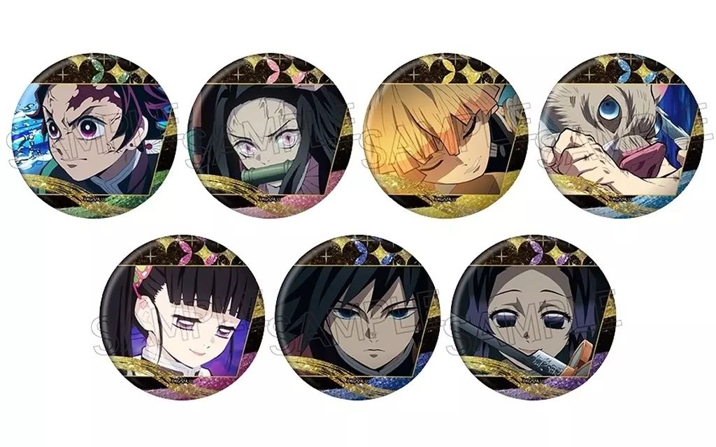 バッジ・ビンズ 全7種セット 「鬼滅の刃 グリッター 缶バッジVol.3 A」