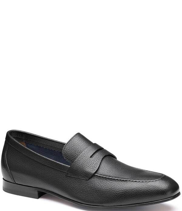 ジョンストンアンドマーフィー メンズ シューズ スリッポン・ローファー レザー Johnston Murphy Mens Higgins Leather Penny Keeper Loafers Bl