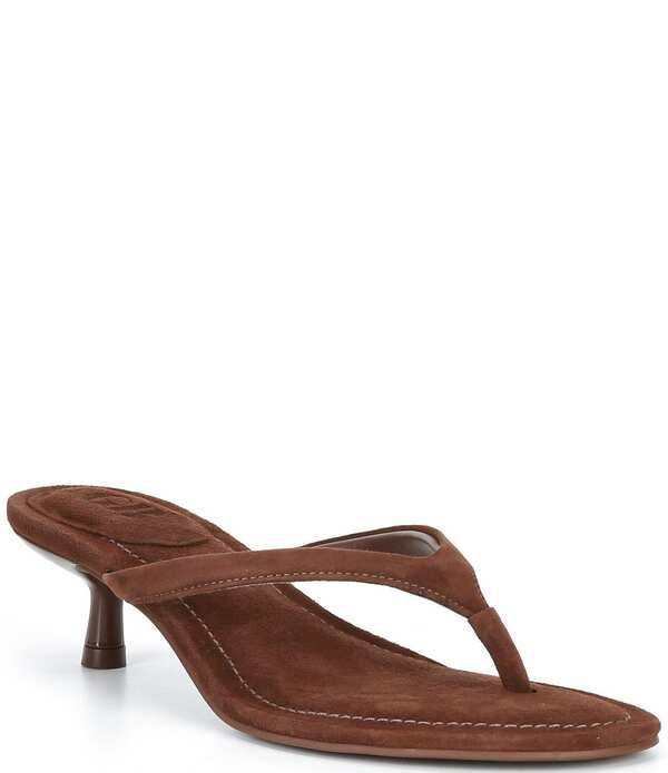 ジービー レディース シューズ サンダル スエード ヒール GB 90sBaby Suede Heeled Thong Dressandals Brunette