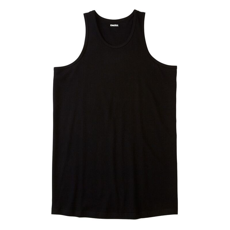 キングサイズ レディース トップス Tシャツ トール KingSize Mens Big Tall ShrinkLess Lightweight LongerLength Tank Black ブラッ