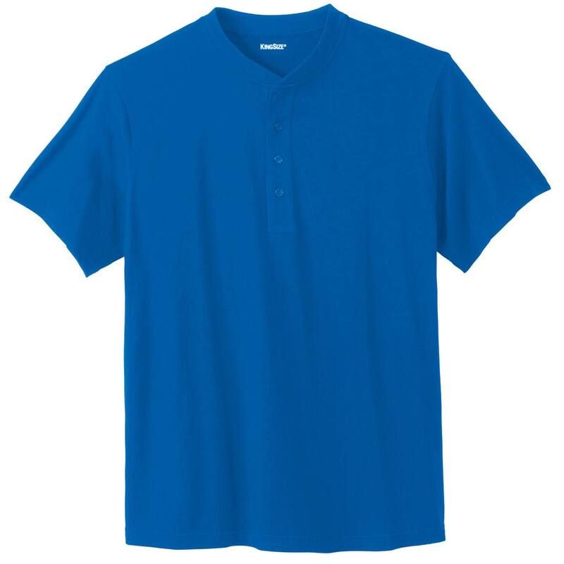 キングサイズ レディース トップス Tシャツ トール Kingsize Mens Big Tall Shrinkless Lightweight Henley Tshirt Royal Blue ブル