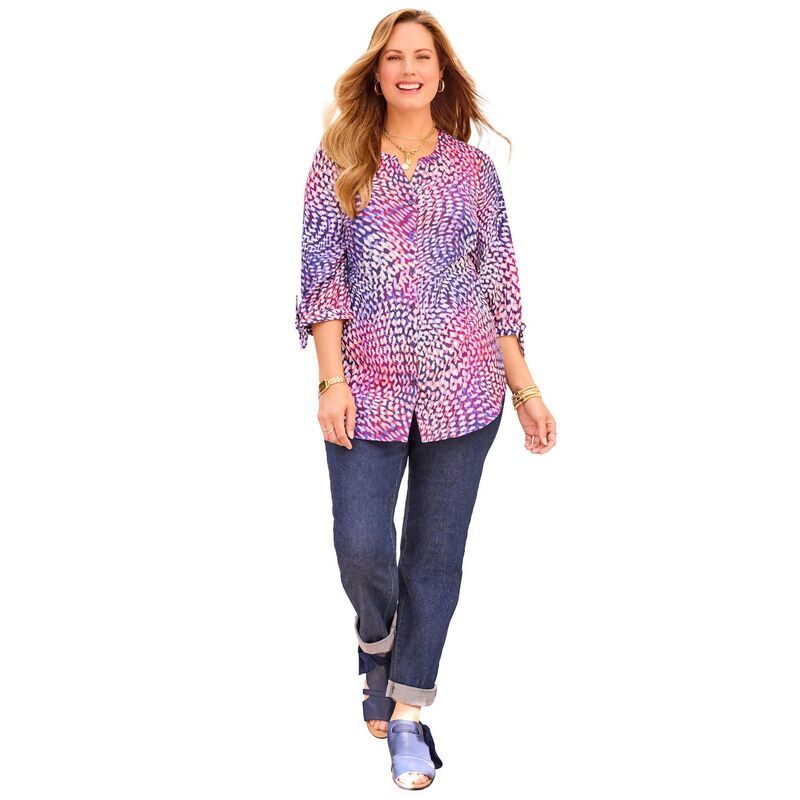 キャサリンズ レディース トップス シャツ ジョーゼット プラスサイズ ブラウス Catherines Womens Plusize Georgette Buttonfrontie Sleeve Ca