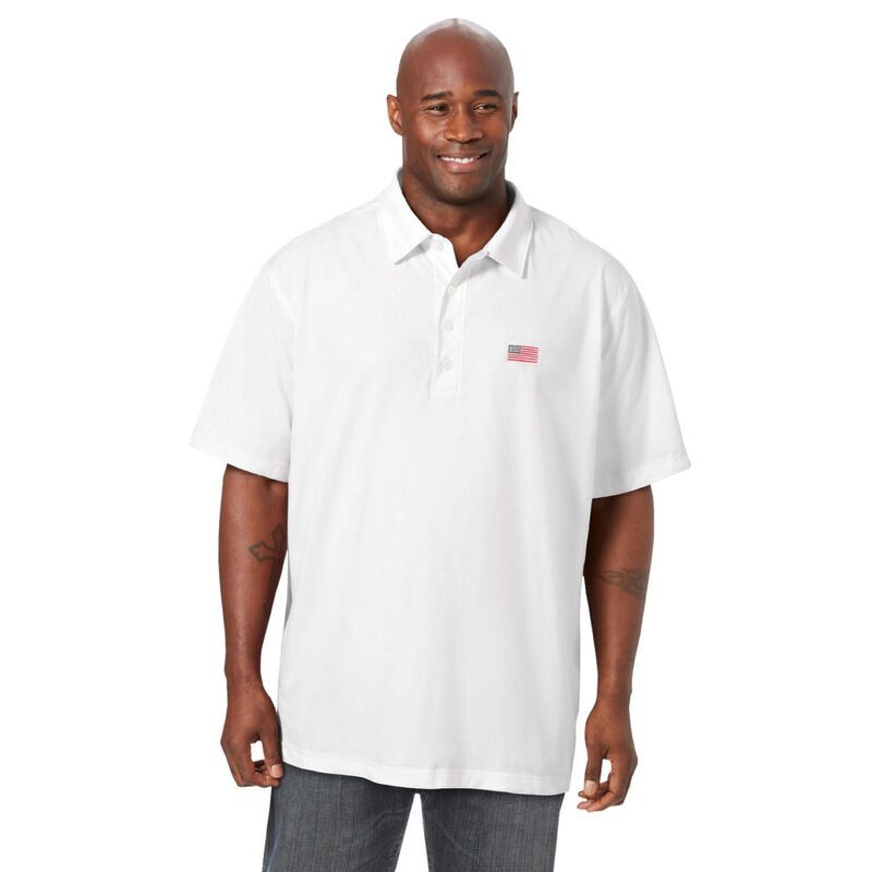 キングサイズ レディース トップス Tシャツ ポロシャツ トール KingSize Mens Big Tall Big And Tall Americana Polo From White ホワイト