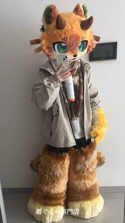 狼　犬　猫　着ぐるみ ヘッド全頭　ヘッド ケモノ ファースーツ ぬいぐるみ コスプレ コスチューム Kurumi 一点物 C993