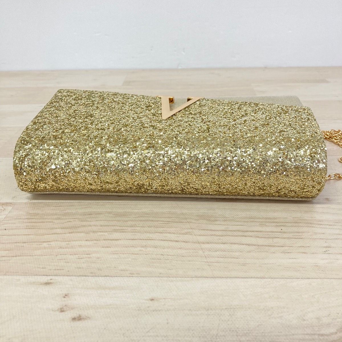 極美品 ラメ グリッター チェーン ショルダーバッグ/クラッチバッグ
