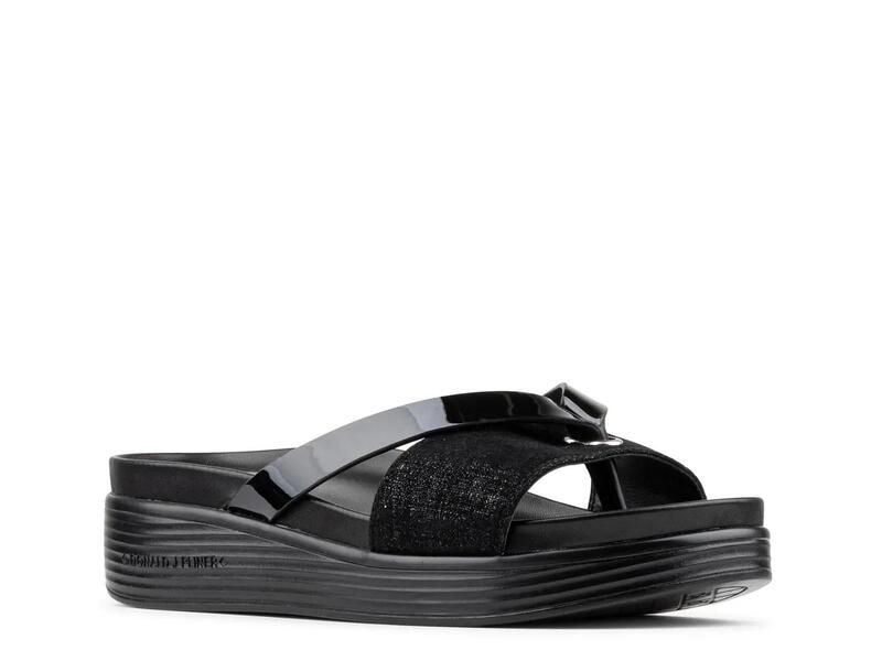 ドナルドプリネール レディース シューズ サンダル Donald PlinerFarrahst Wedge Sandal Black ブラック