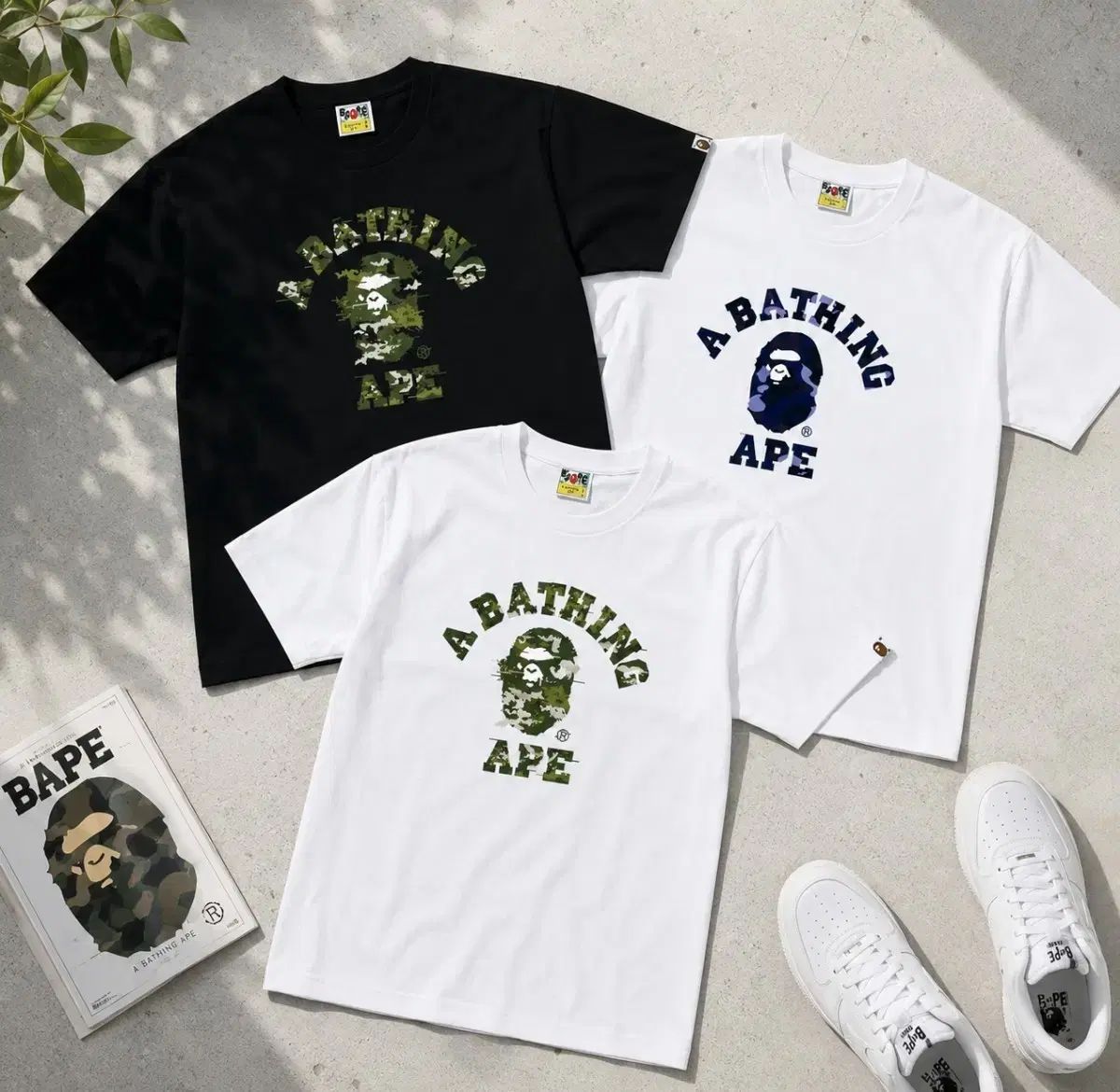 正規品/送料無料 A BATHING APE アベイシングエイプ カモフラージュ 半袖 Tシャツ 正規品 3種 新品
