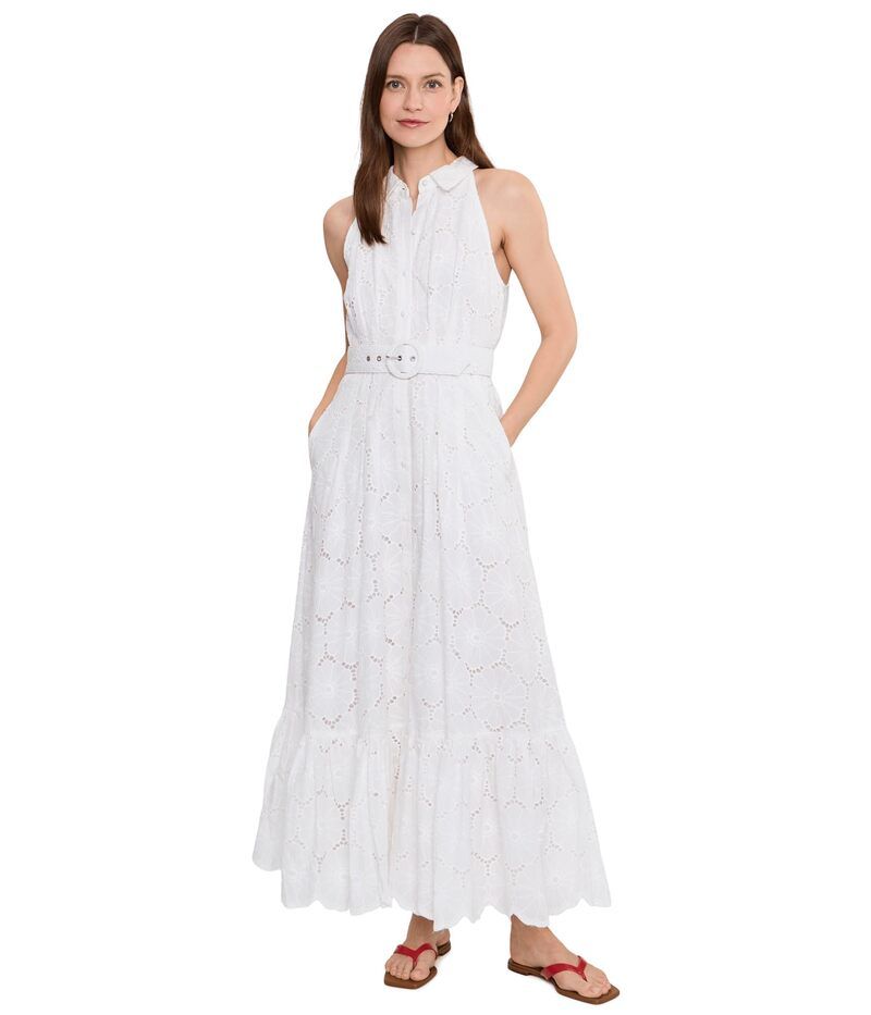 ヴィンスカムート レディース トップス ワンピース ノースリーブ Vince Camuto Collared Sleeveless Button Up Ultra White ホワイト