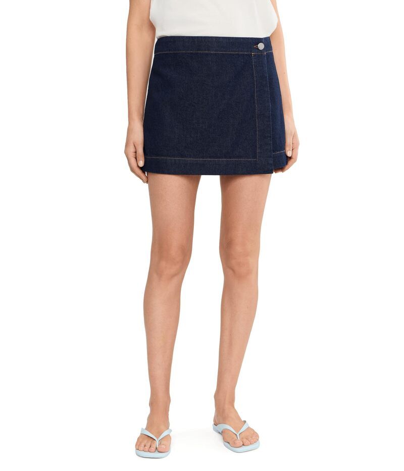 メイドウェル レディース ボトムスカート ミニ デニム Madewell Denim Wrap Mini Skort Rinse Wash デニム