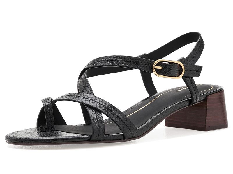 コールハーン レディース シューズ ヒール サンダル Cole Haan Dillon Block Heel Thong Sandals Black Glossy Snake Print Leathe