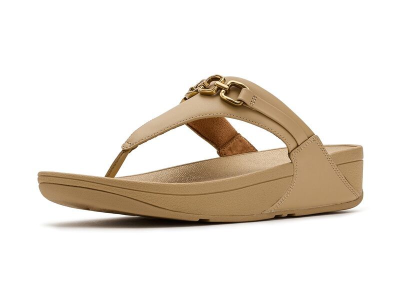 フィットフロップ レディース シューズ ヒール サンダル レザー FitFlop Lulu SquareChain Leather ToePost Sandals Cappuccino