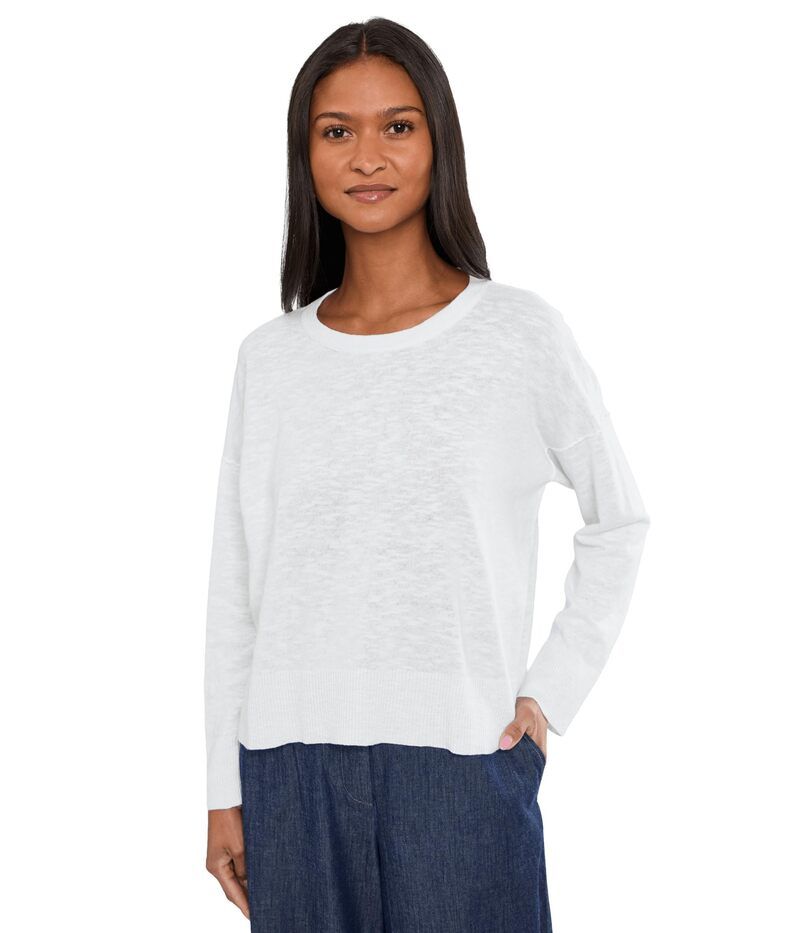 エイリーンフィッシャー レディース アウター ニット・セーター クルーネック コットン リネン Eileen Fisher Organic Linen Cotton Slub Crew Neck Sw