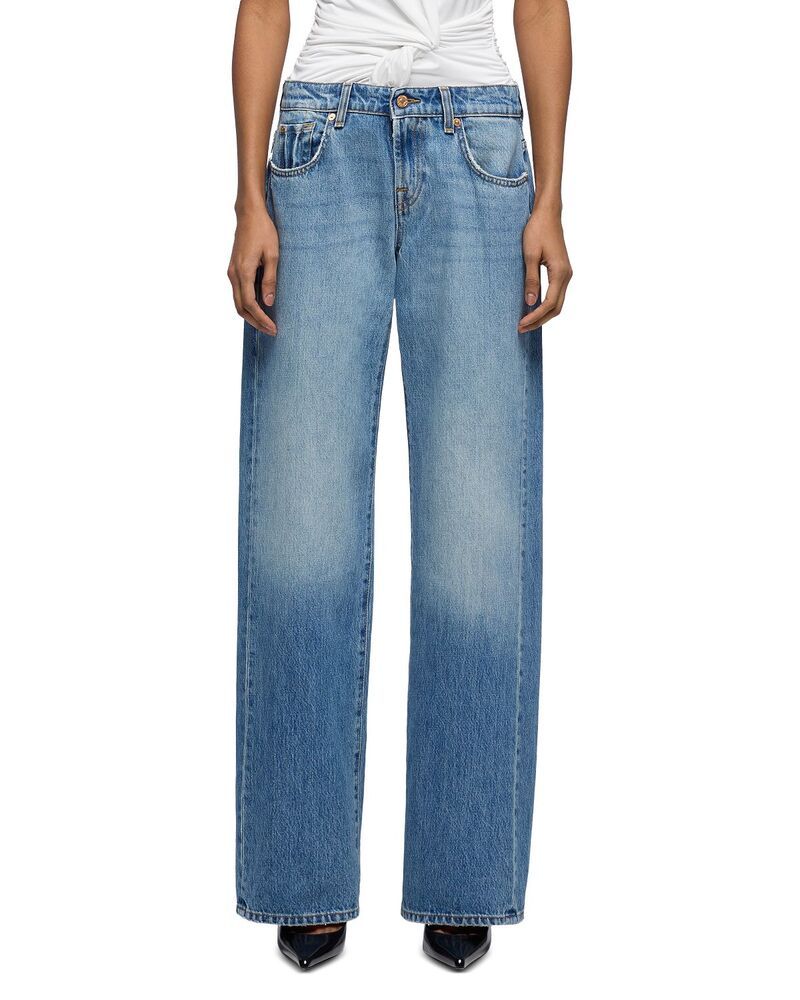 セブンフォーオールマンカインド レディース ボトムス デニムパンツ ローライズ ジーンズ 7 For All Mankind Low Rise Straight Jeans in Shadowcres