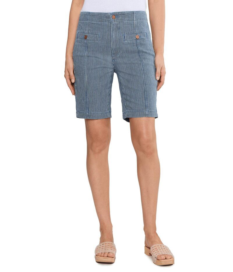 エヌワイディージェイ レディース ボトムス ハーフパンツ・ショーツ ショートパンツ デニム NYDJ HighRisella Denim Shorts Malaga Stripe ストライプ