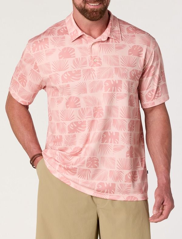 ナウティカ メンズ トップス ポロシャツ フラワー柄 トール フラワー Nautica Big Tall Stamped Floral Performance Polo Shirt Conch