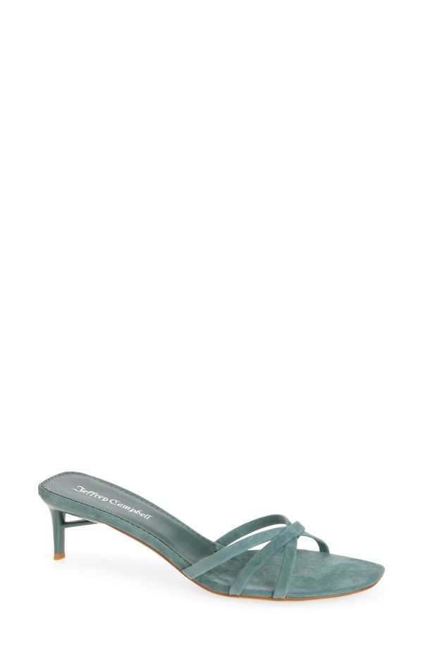 ジェフリー キャンベル レディース シューズ ヒール サンダル Jeffrey Campbell Nicoise Slide Sandal Teal Suede ティール