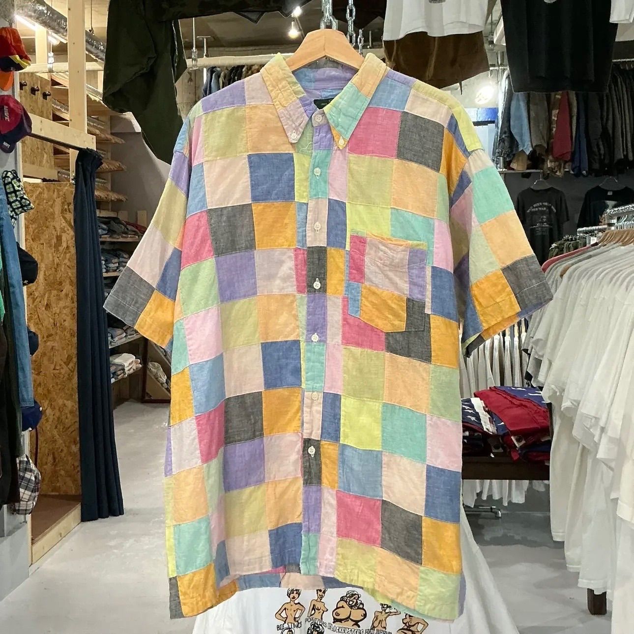 90s Orvis Patchwork S/S Shirt オービス パッチワーク 半袖シャツ